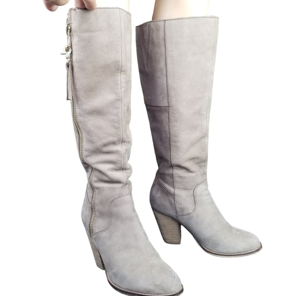 Aldo tall nubuck chunky boots size 9 womens knee high